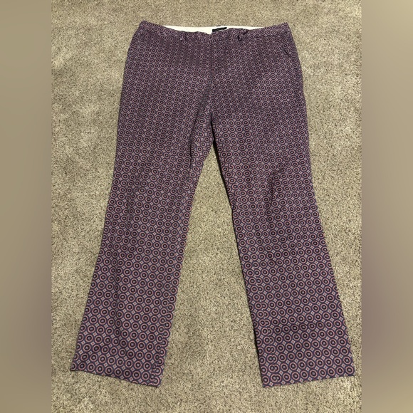 Lands' End Geometric Purple Straight Leg Pants - Picture 1 of 6